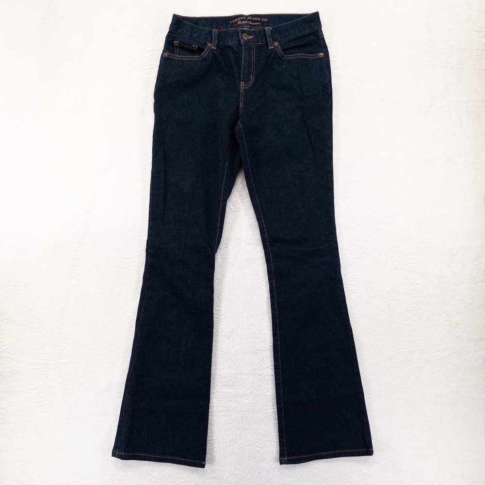 Lauren Ralph Lauren Womens Jeans 2 Blue Dark Wash Bootcut Stretch Denim Classic
